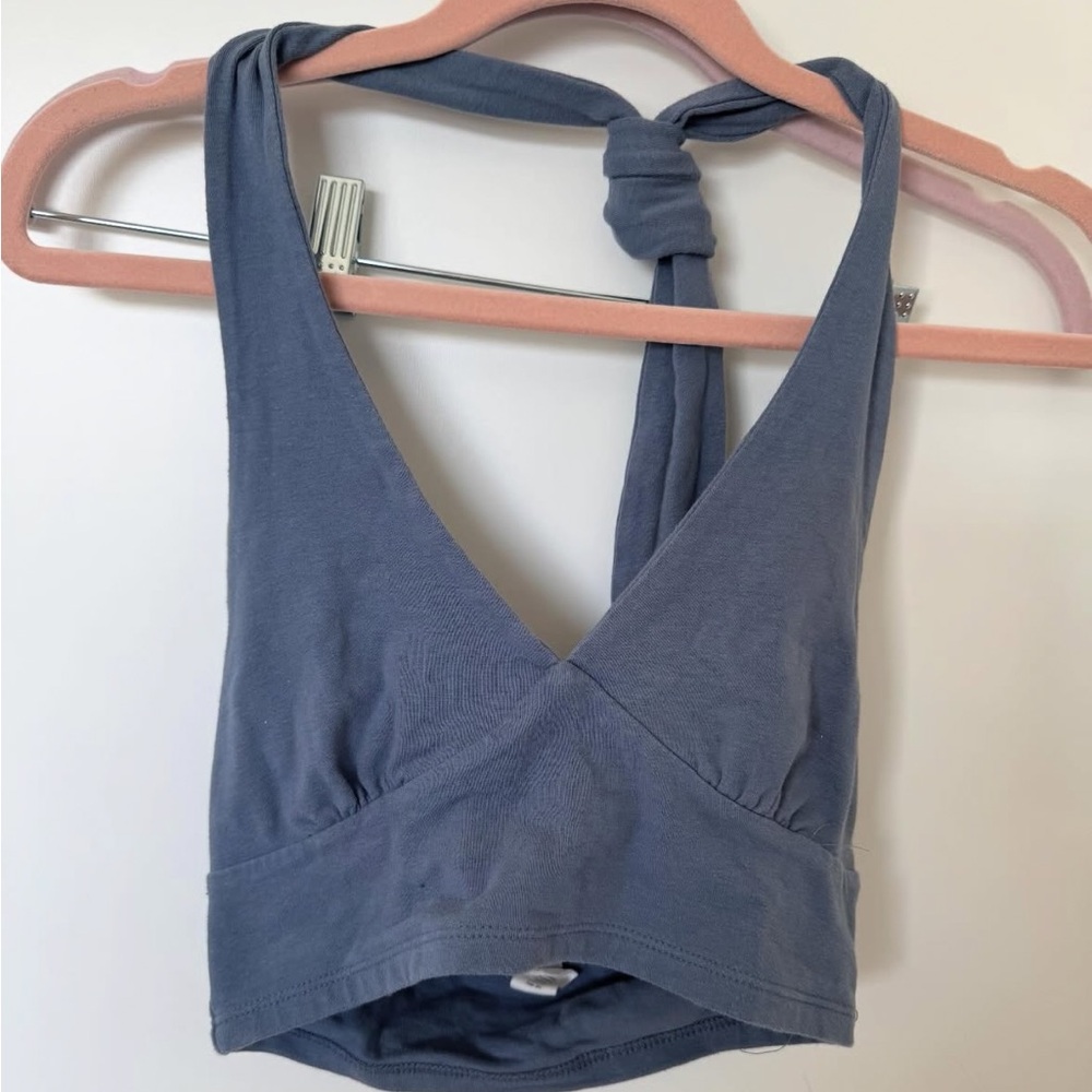 Women's Blue Halter Top